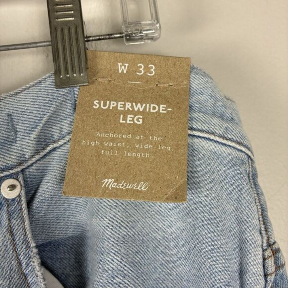 Madewell Superwide-Leg Jeans Ahern Wash Airy Denim Light Wash Womans Sz 33 NWT - Picture 7 of 9